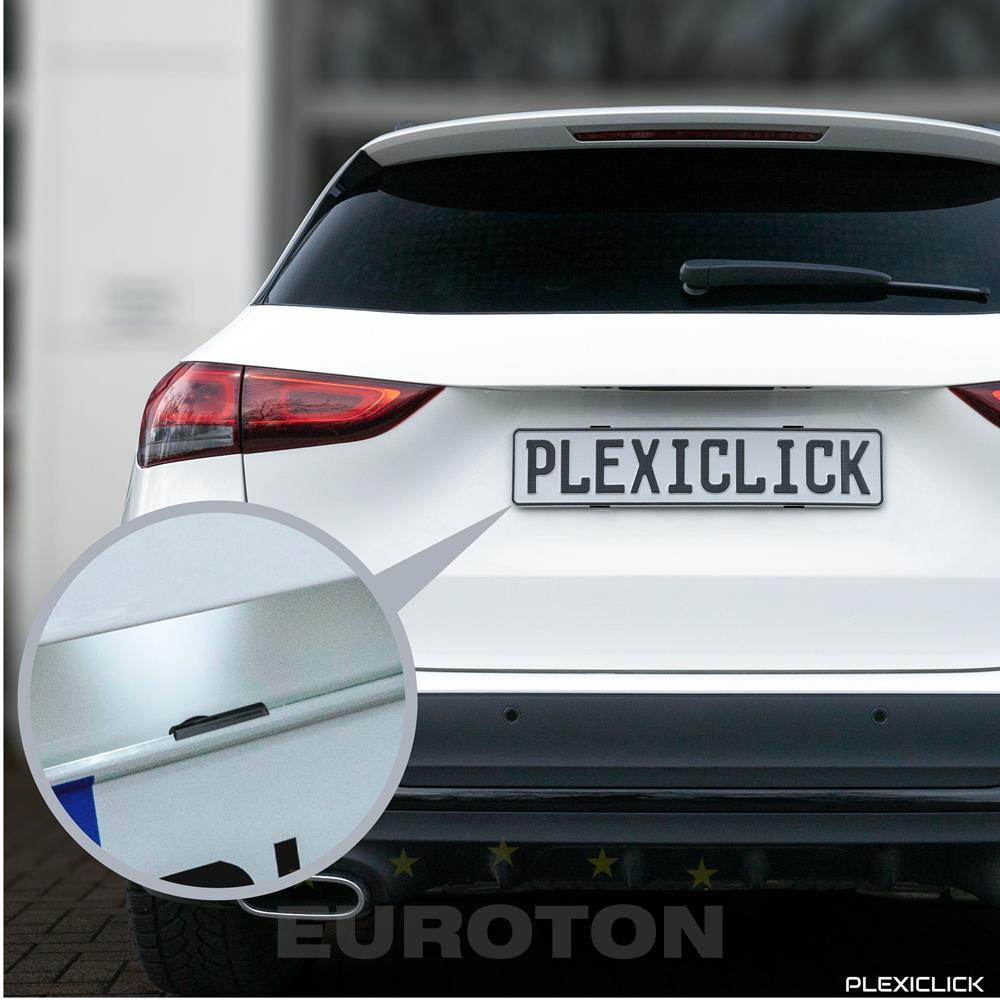 NEVIDNI OKVIR REGISTRSKE TABLICE ČRNA PLEXICLICK V3 ZA VIŠINO TABLICE 120 mm ČRNA slika 2