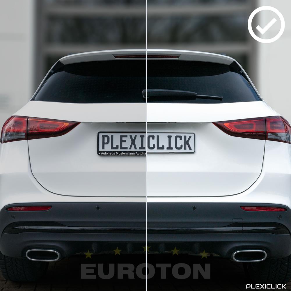 NEVIDNI OKVIR REGISTRSKE TABLICE ČRNA PLEXICLICK V3 ZA VIŠINO TABLICE 120 mm ČRNA slika 4