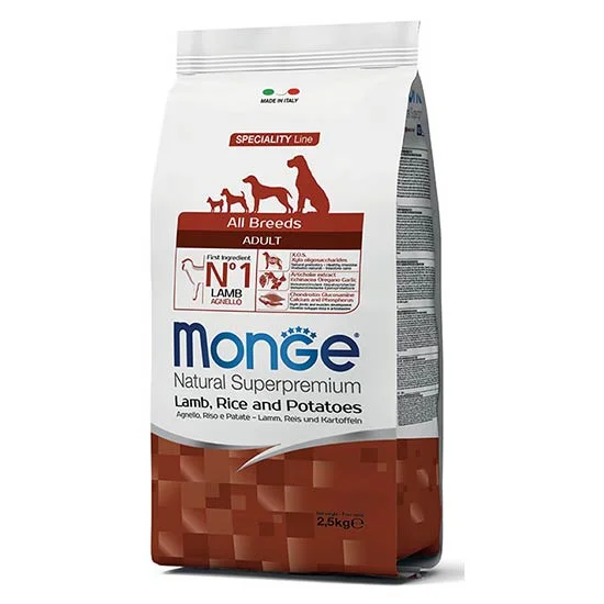 Monge All Breeds Adult Monoprotein jagnjetina, riž in krompir 2,5 kg